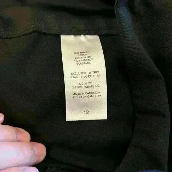 S.C & CO. Capri black  business pant size 12 - Picture 6 of 7